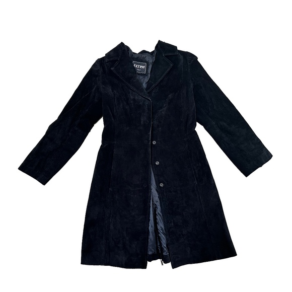 Extasy Made in Italy Suede Trench Coat Mid Length. - Picture 1 of 4